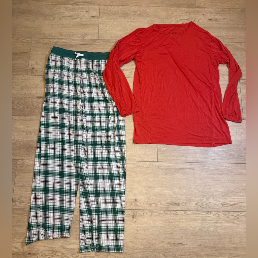 Little Sleepies Mens Holiday Christmas Plaid Pajama Set Medium